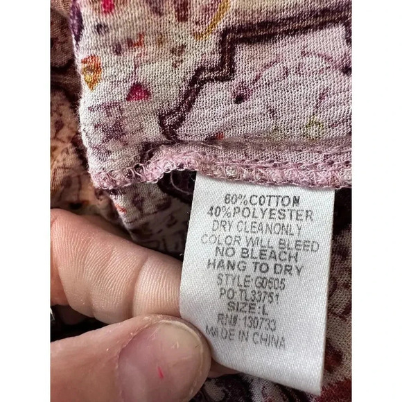 Umgee Daydream Believer Bell Sleeve Boho Paisley Blouse Top Size Large - Picture 5 of 7